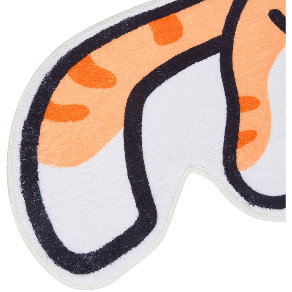 Living and Home Orange and White Cat-Shaped Non-Slip Runner Rug 120 x 39cm Image 4