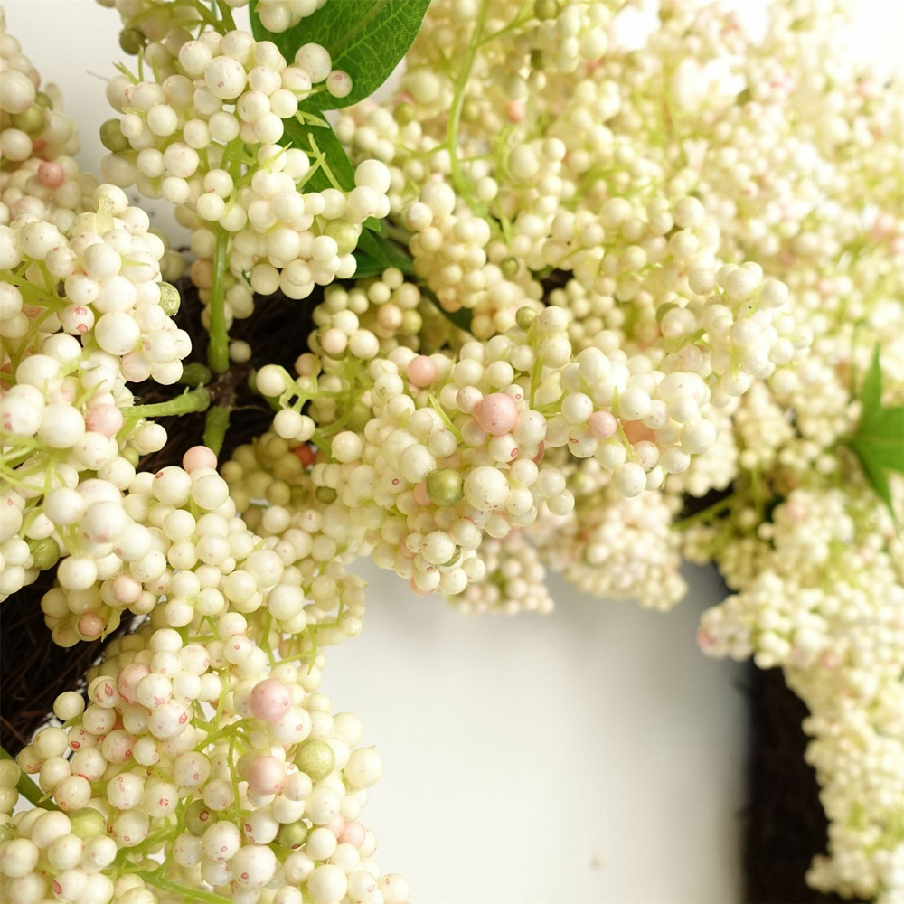 Botanik White Berry Artificial Wreath 55cm Image 5
