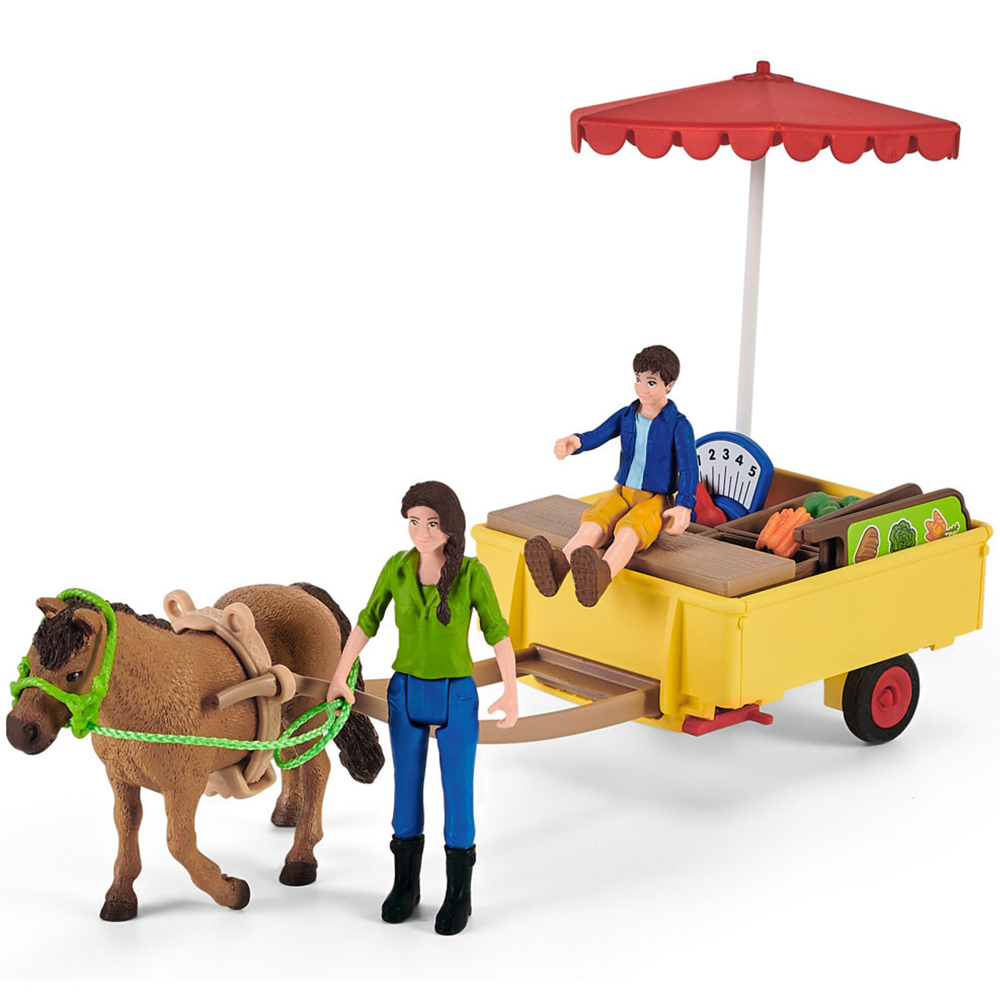 Schleich Farm World Sunny Day Mobile Farm Stand Toy Figure Set Image 2