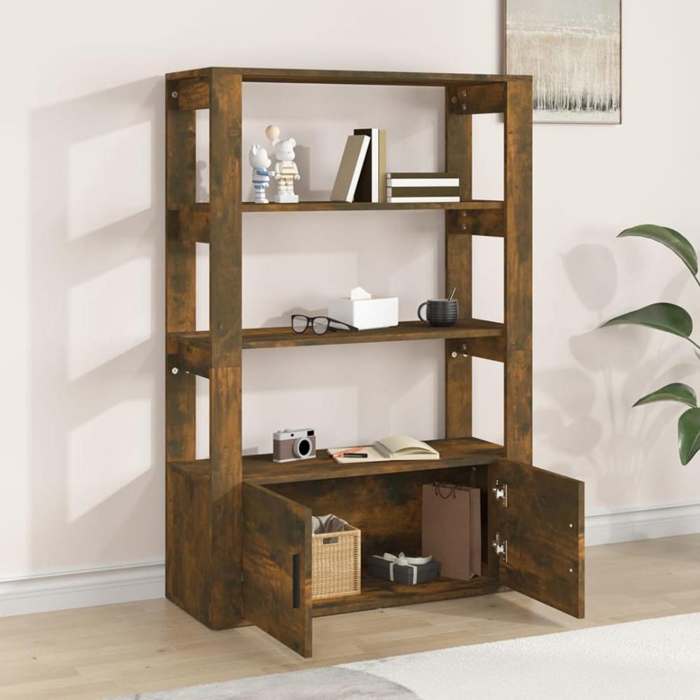 vidaXL 2 Door 3 Shelf Brown Oak Sideboard Image 8