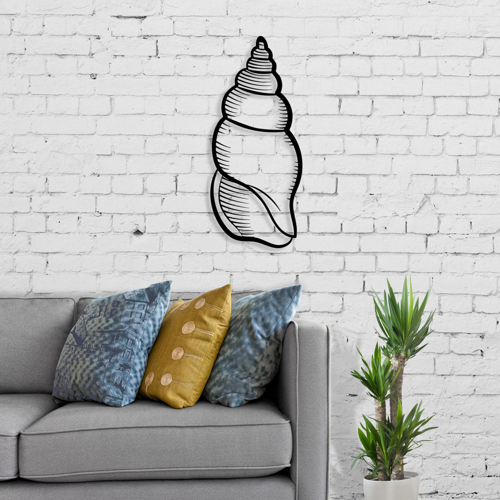 Decortie Black Minimalist Metal Modern Shell Wall Art Image 2