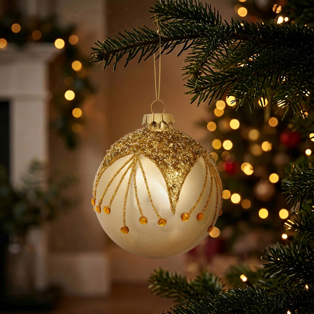 Shiny Embellished Glitter Bauble Image 3