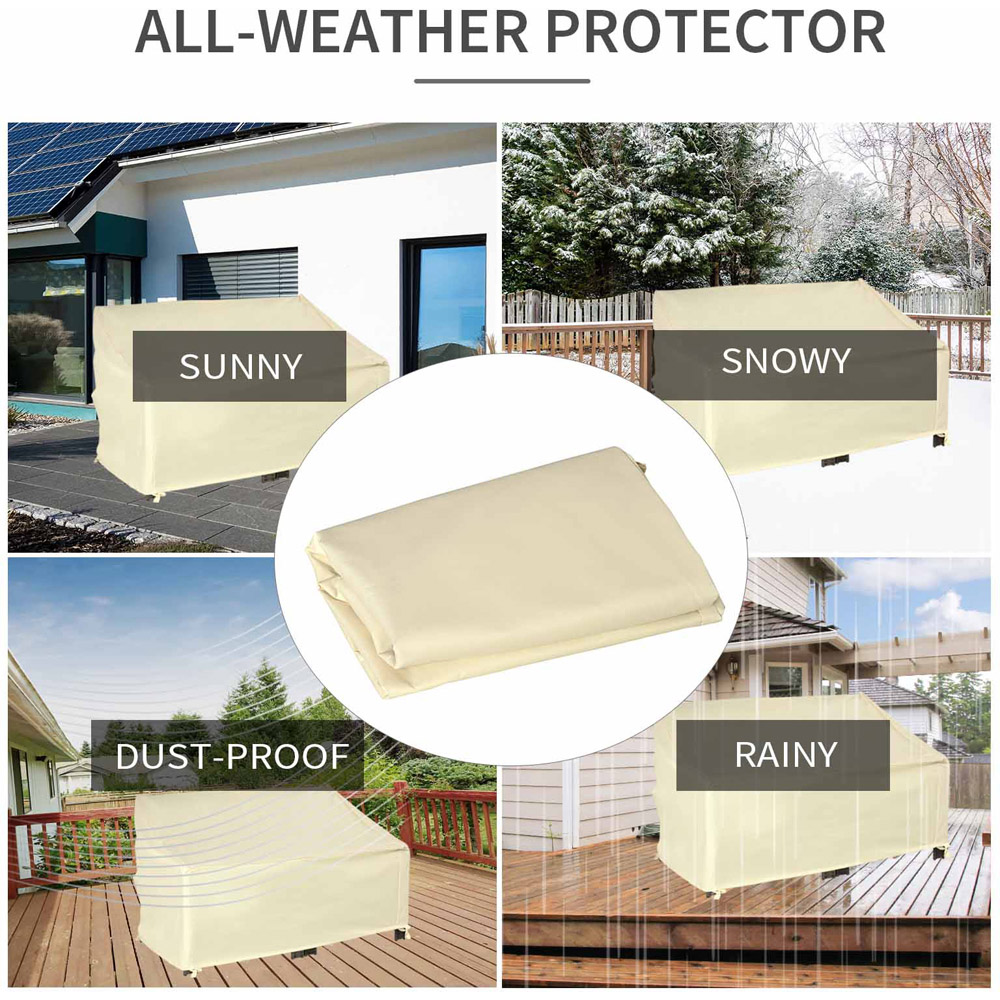 Outsunny Cream Waterproof 2 Seater Protection Cover 140 x 84 x 94cm Image 4