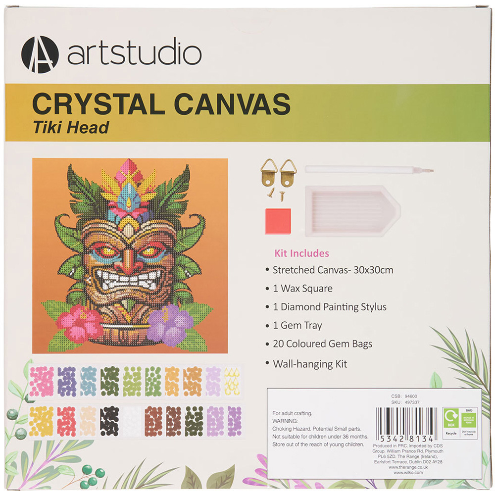 Tiki Head Crystal Canvas Kit Brown Image 2