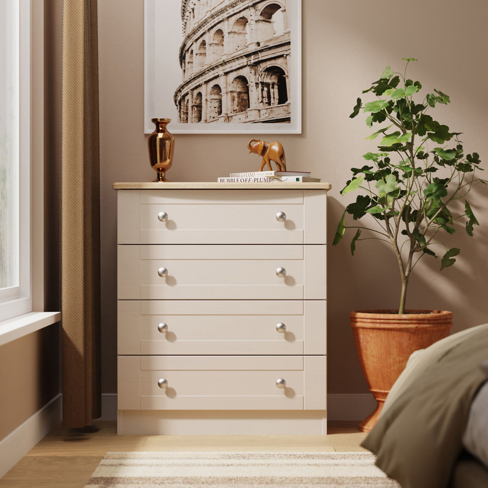 Crowndale Sussex 4 Drawer Kashmir Ash and Bardolino Oak Chest of Drawers Ready Assembled Image 7
