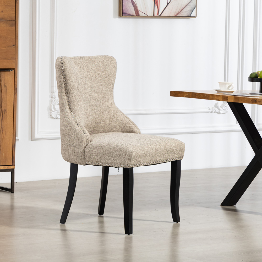 Artemis Home Rodello Set of 2 Light Brown Fabric Dining Chair Image 6