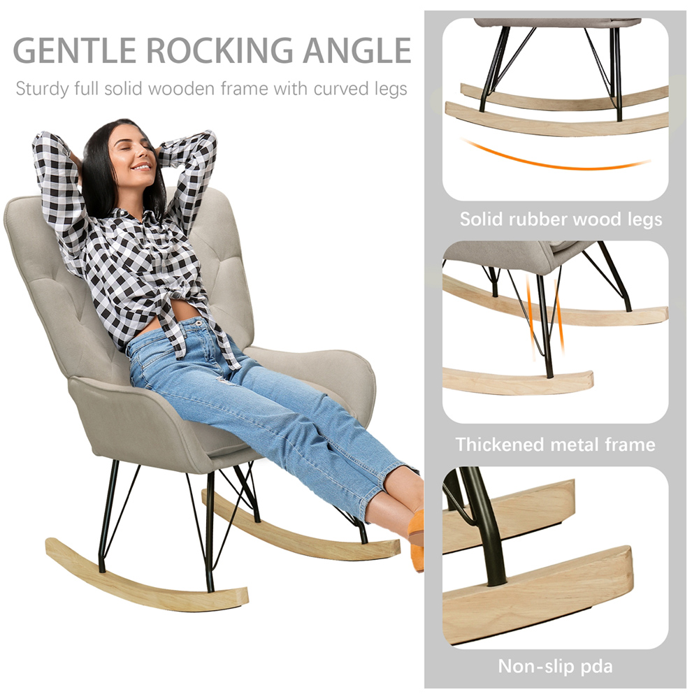 Alivio Velvet Rocking Chair Image 5