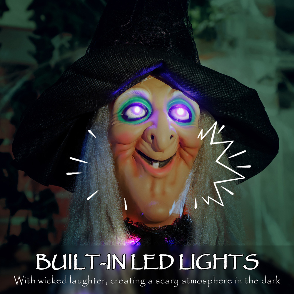 Outsunny Voice Activated Animatronics Witch Halloween Decoration 6ft Image 5