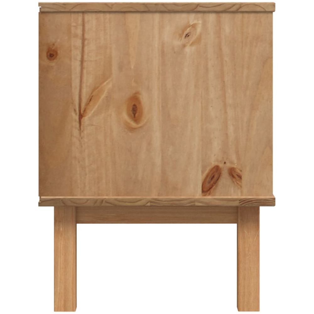vidaXL Otta 2 Door 2 Shelf Brown Solid Pine Wood TV Cabinet Image 5