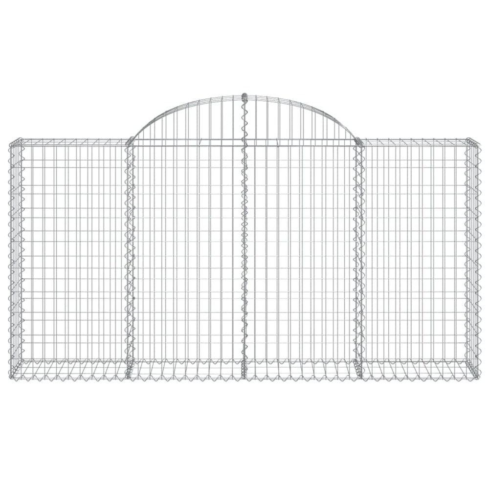 vidaXL Silver Galvanised Iron Arched Gabion Basket 200 x 30 x 100/120cm 3 Pack Image 4