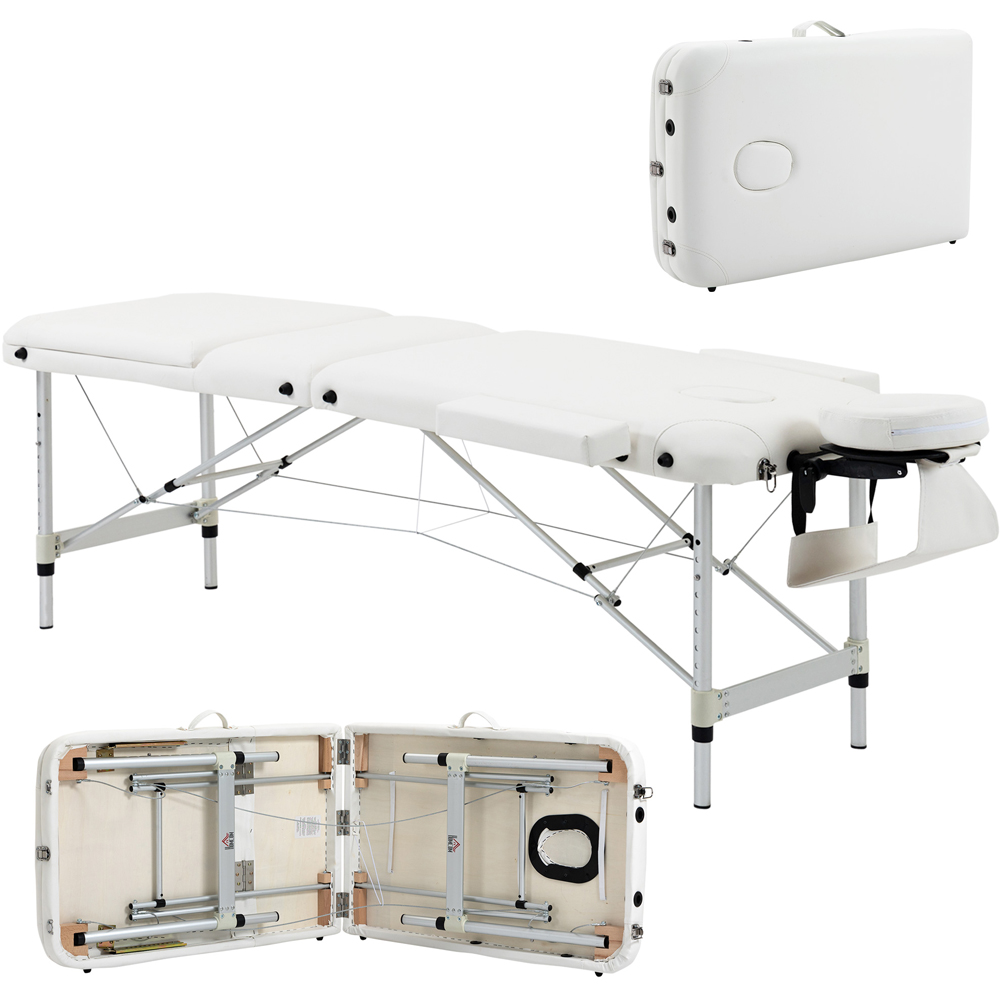 Portland White Aluminium PVC Portable Massage Table Image 2