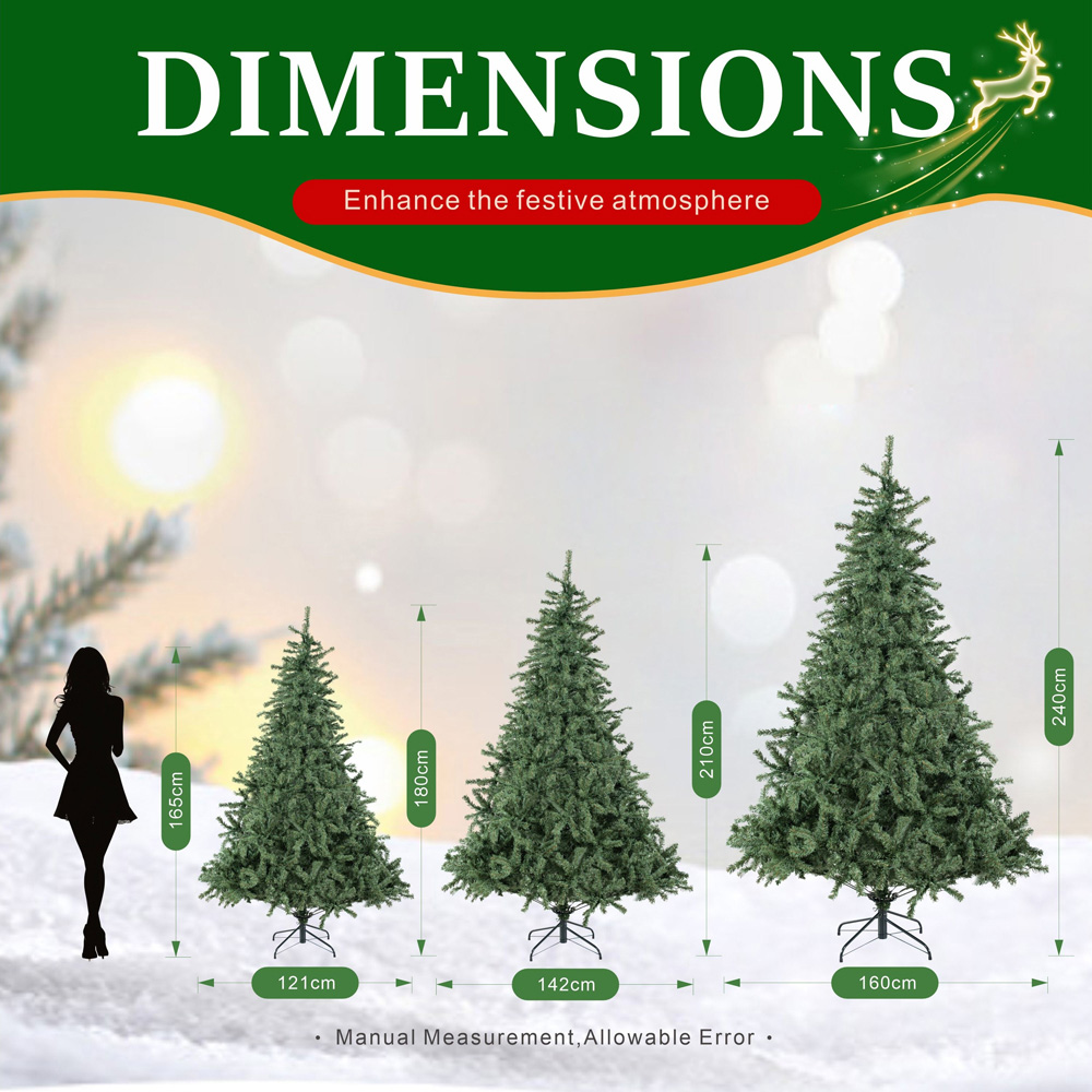Abrihome Green Artificial Christmas Tree with 1512 Tips 8ft Image 8