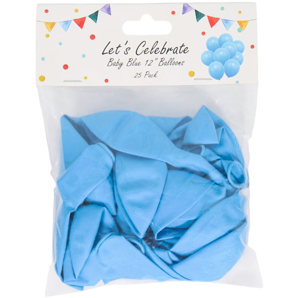 Pack of 25 Baby Pink or Blue Balloons Image 4