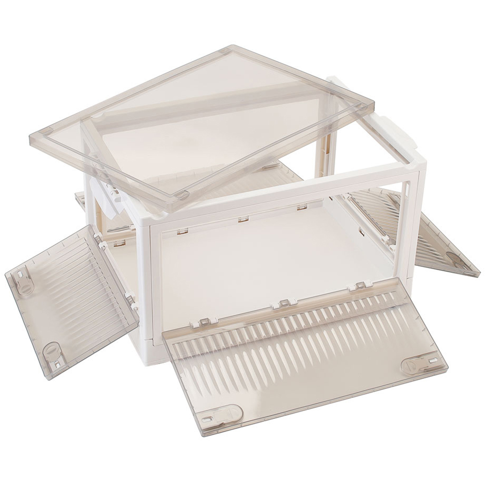 Living and Home Transparent Foldable Storage Box with Wheels Image 3