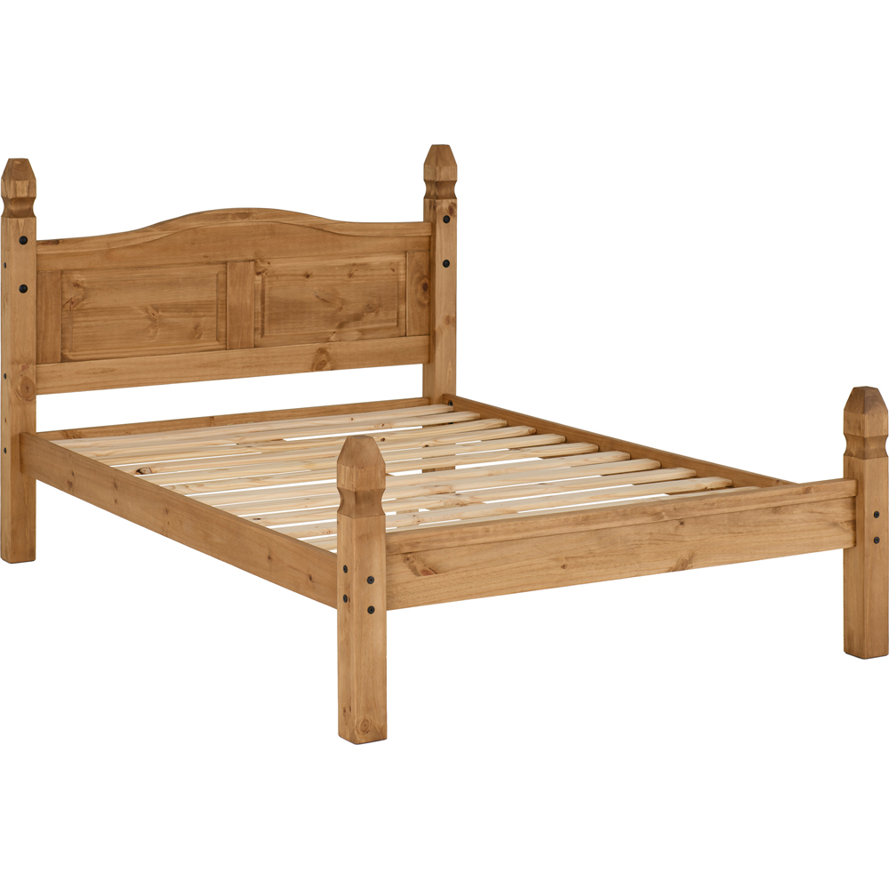 Seconique Corona Double Distressed Waxed Pine Low End Bed Image 2