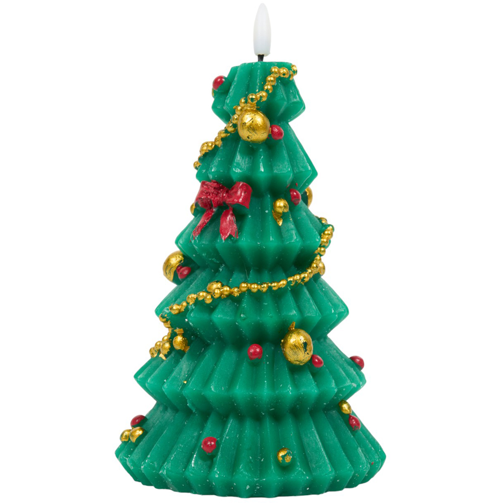 Christmas Tree Festive LED Candle Green Image 2