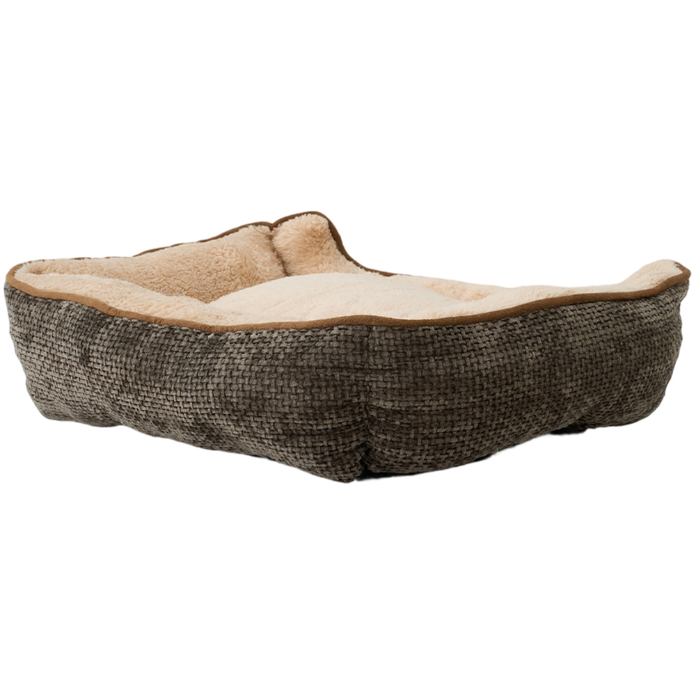H&O Direct 70cm Brown Ultra Soft Chenille Dog Bed with Anti-Slip Bottom Image 3