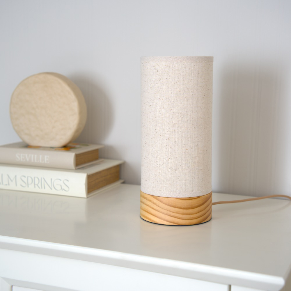 ValueLights Set of 2 Elsa Natural Bamboo Shade LED Wooden Table Lamp Image 3