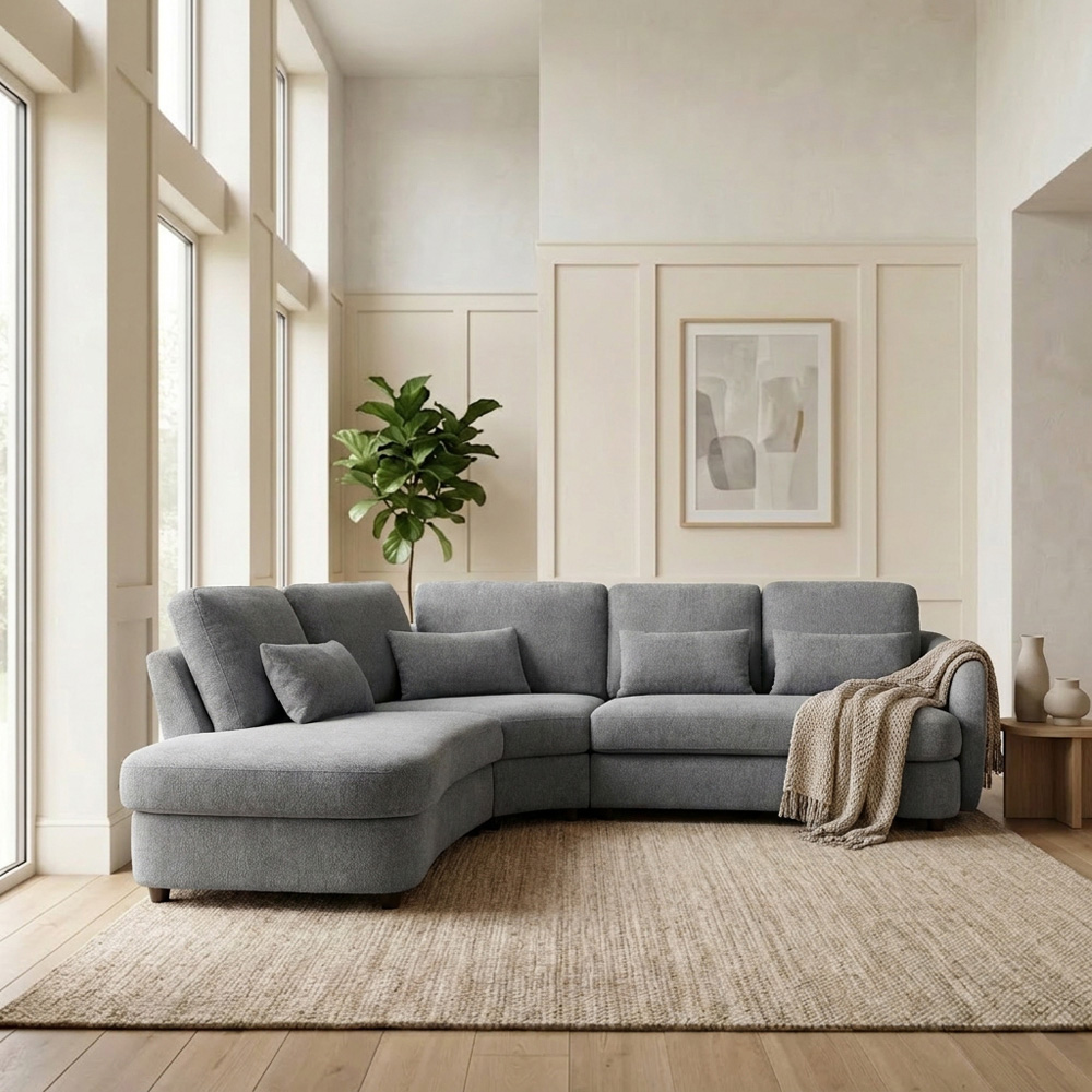 Mabel Corner Sofa Grey Right-hand Image 3