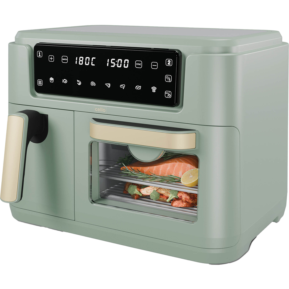 Cello CELLO-AF901A-GR Green Dual Zone Air Fryer Basket and Oven Image 3