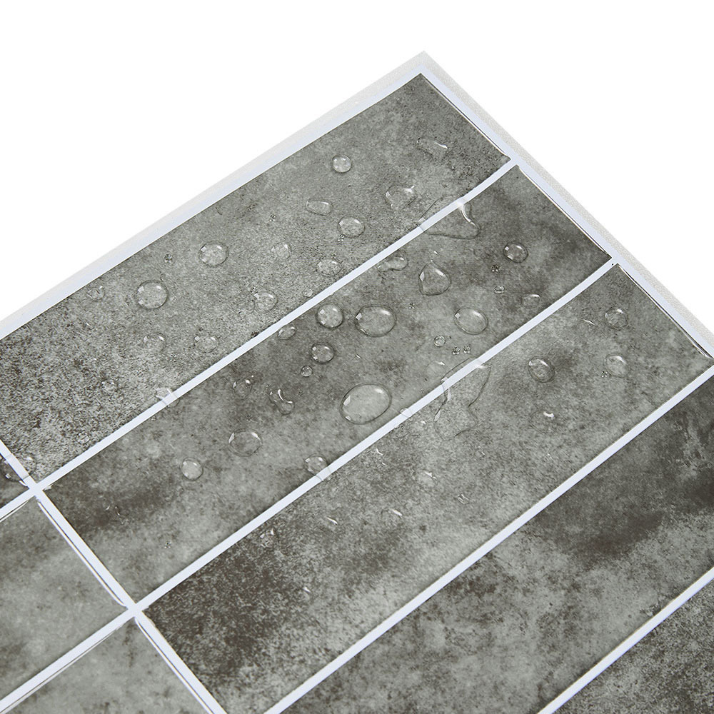 Living and Home Grey and Green Peel and Stick Wall Tile Sticker 30 x 30cm 10 Pack Image 4