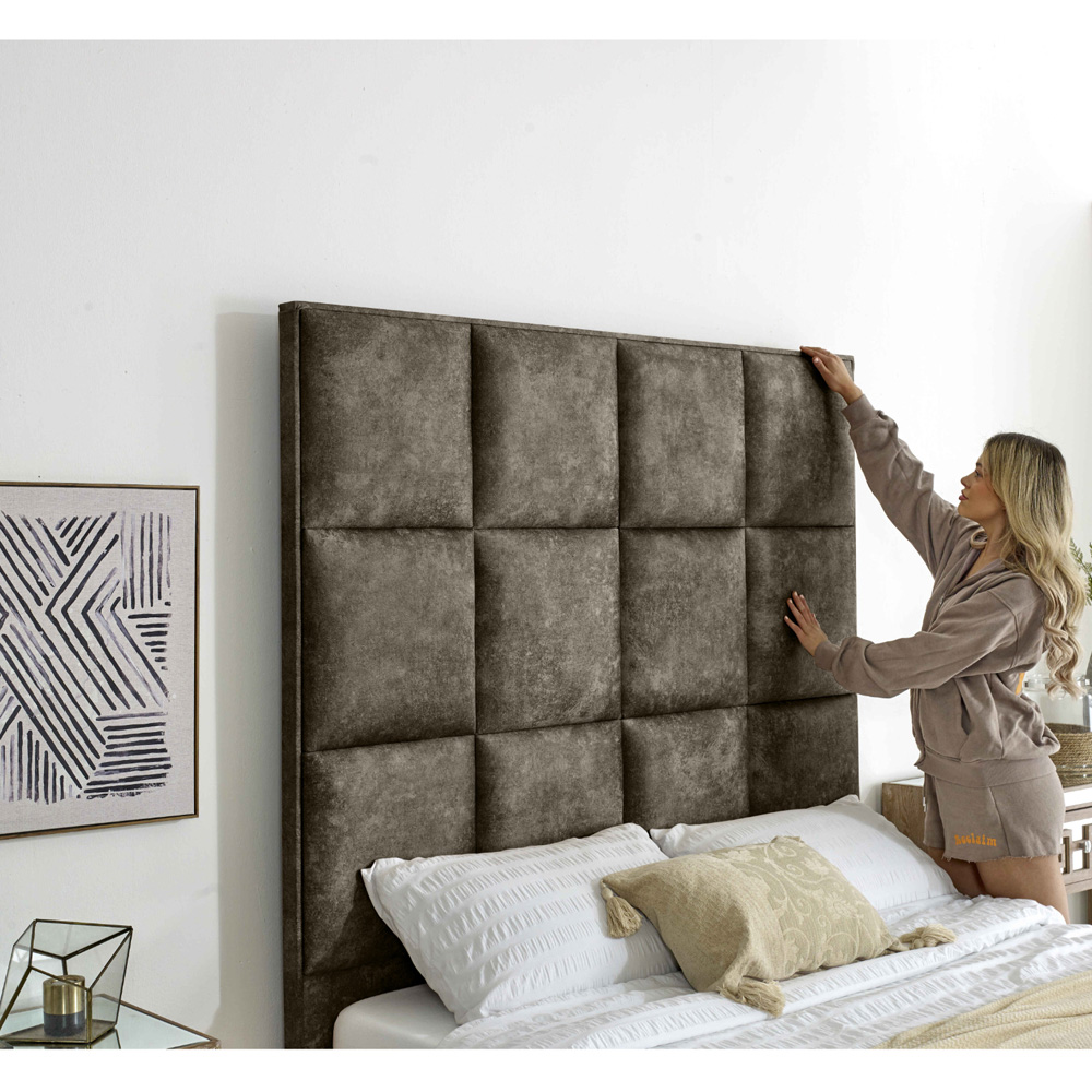 Eleganza Madelyn Double Taupe Oakland Fabric Bed Frame Image 2