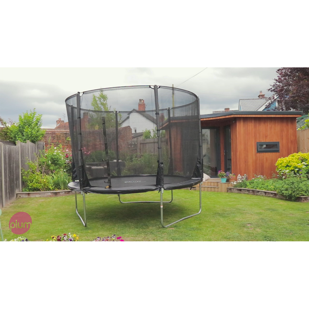 Plum Play Space Zone II Evolution 14ft Springsafe Trampoline with Enclosure Black Image 2
