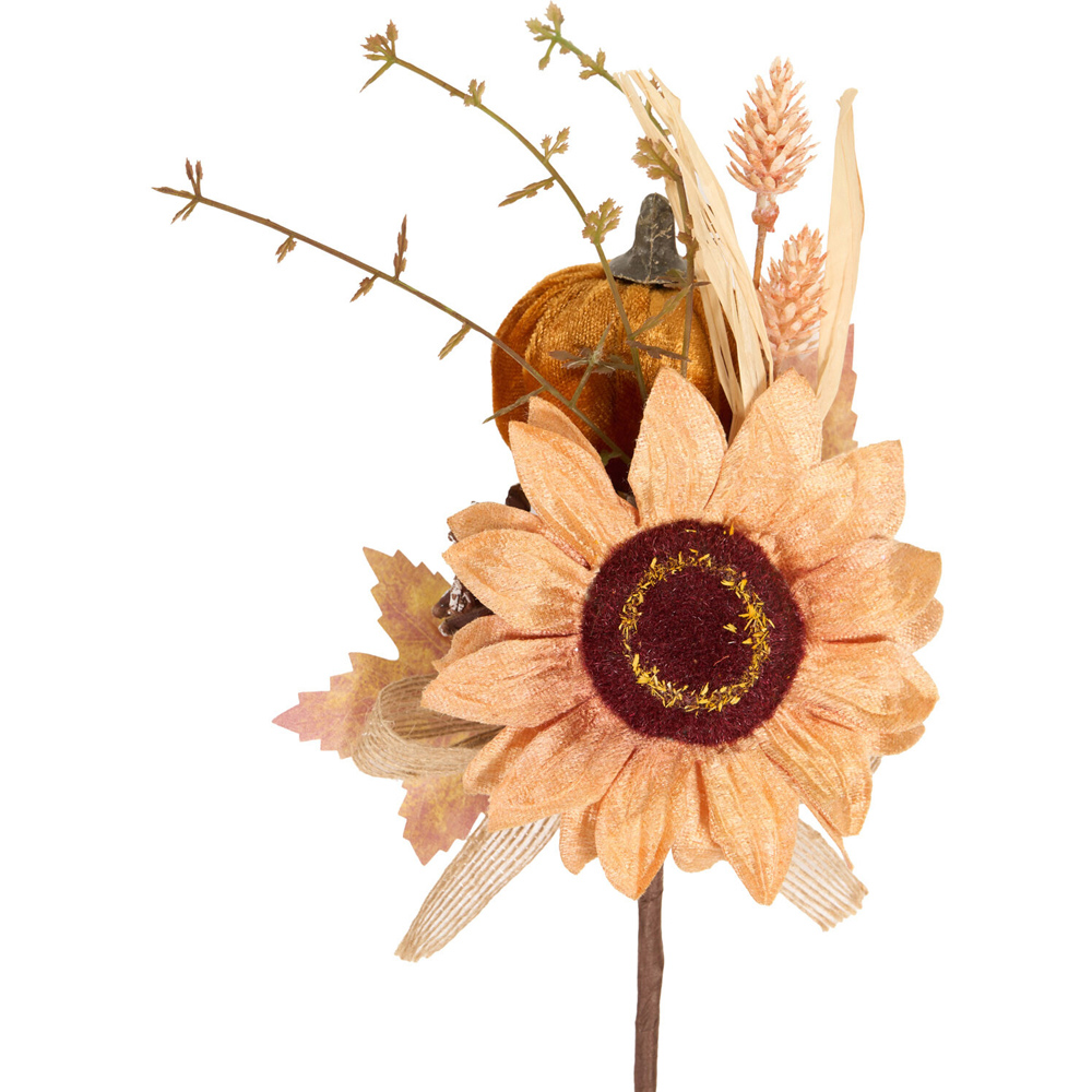 Small Sunflower Autumnal Pick Orange Image 4