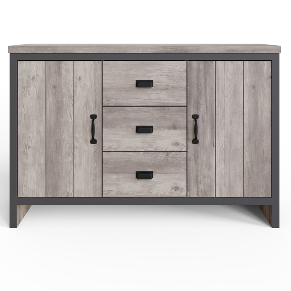 GFW Boston 2 Door 3 Drawer Grey Sideboard Image 4