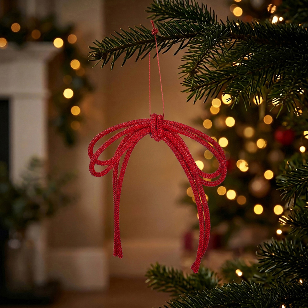 Diamante Bow Decoration Red Image 2