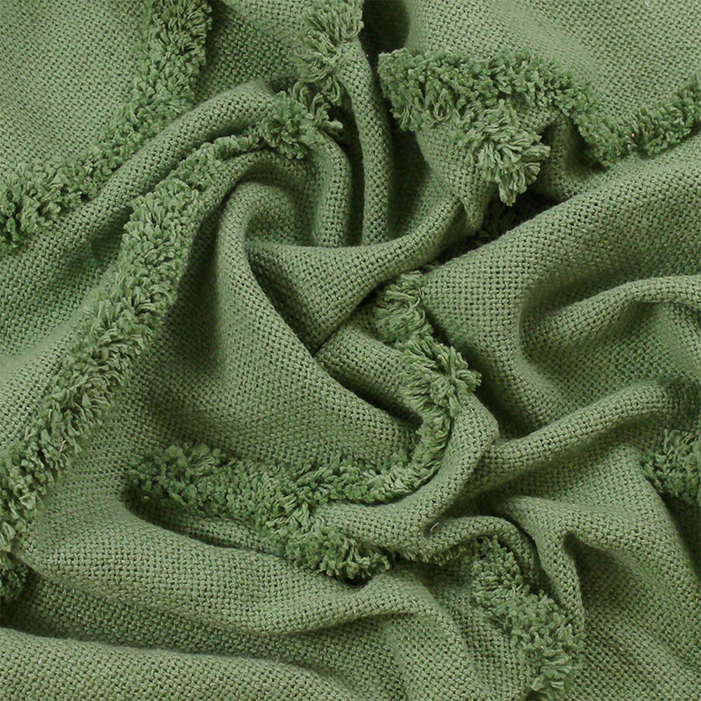 furn. Jakarta Moss Green Tufted Throw 130 x 180cm Image 3