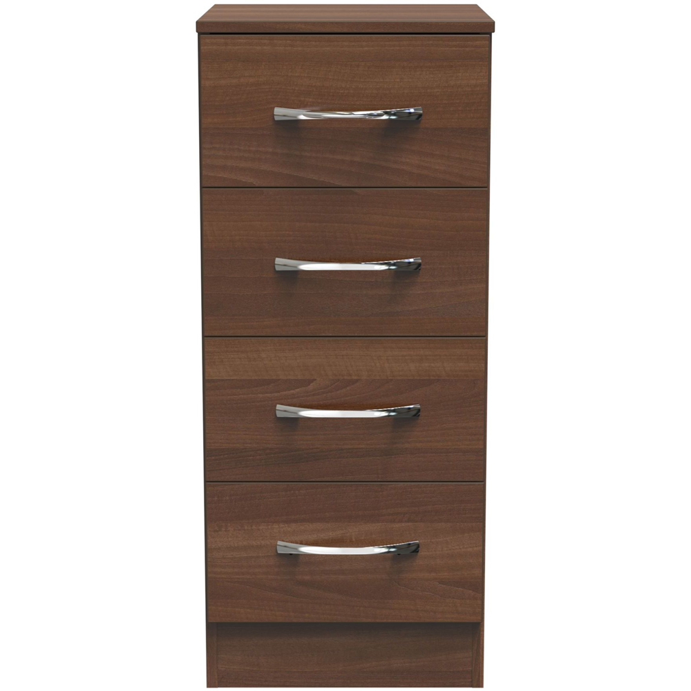 Crowndale Avon 4 Drawer Noche Walnut Bedside Cabinet Image 3