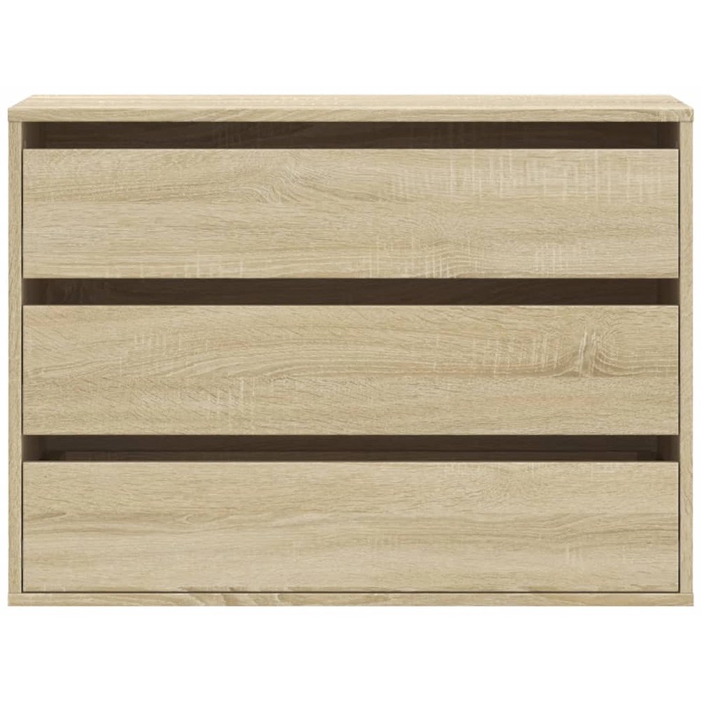 vidaXL 3 Drawer Sonoma Oak Wooden Chest of Drawers Image 3