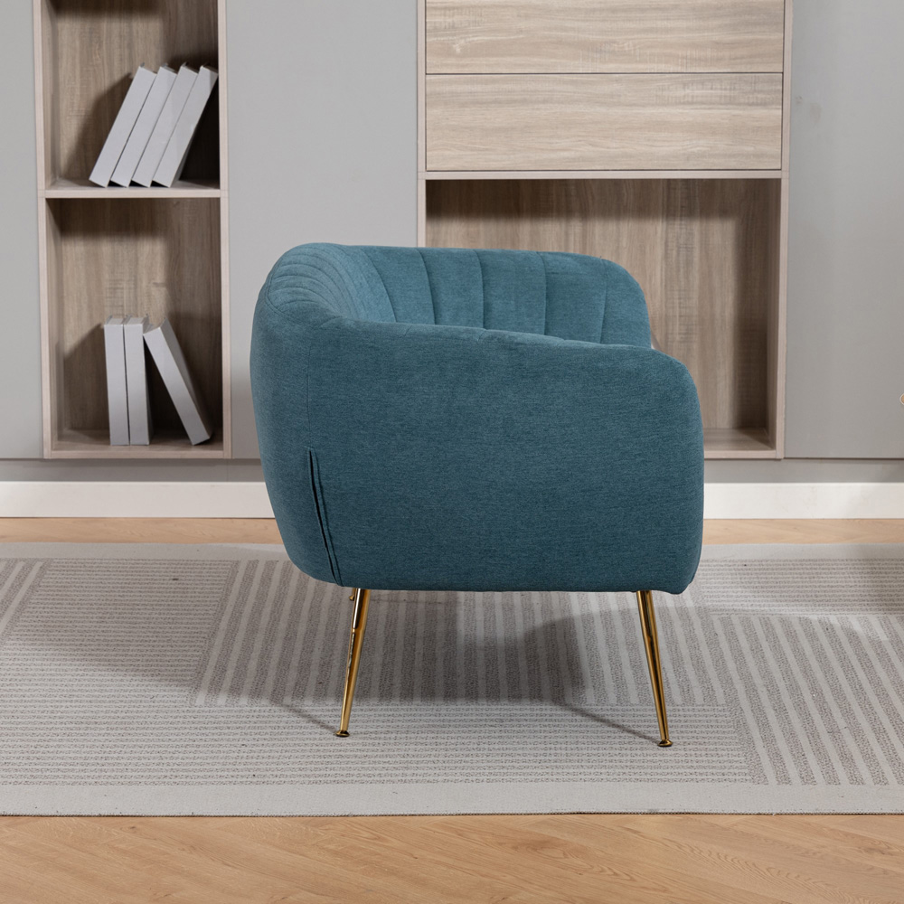 Artemis Home Stanton 2 Seater Teal Fabric Shell Accent Sofa Image 5