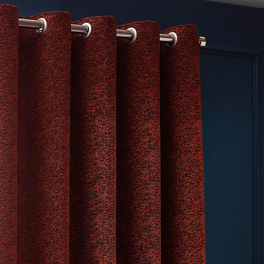 Paoletti Galaxy Copper Chenille Eyelet Curtain 183 x 117cm Image 3