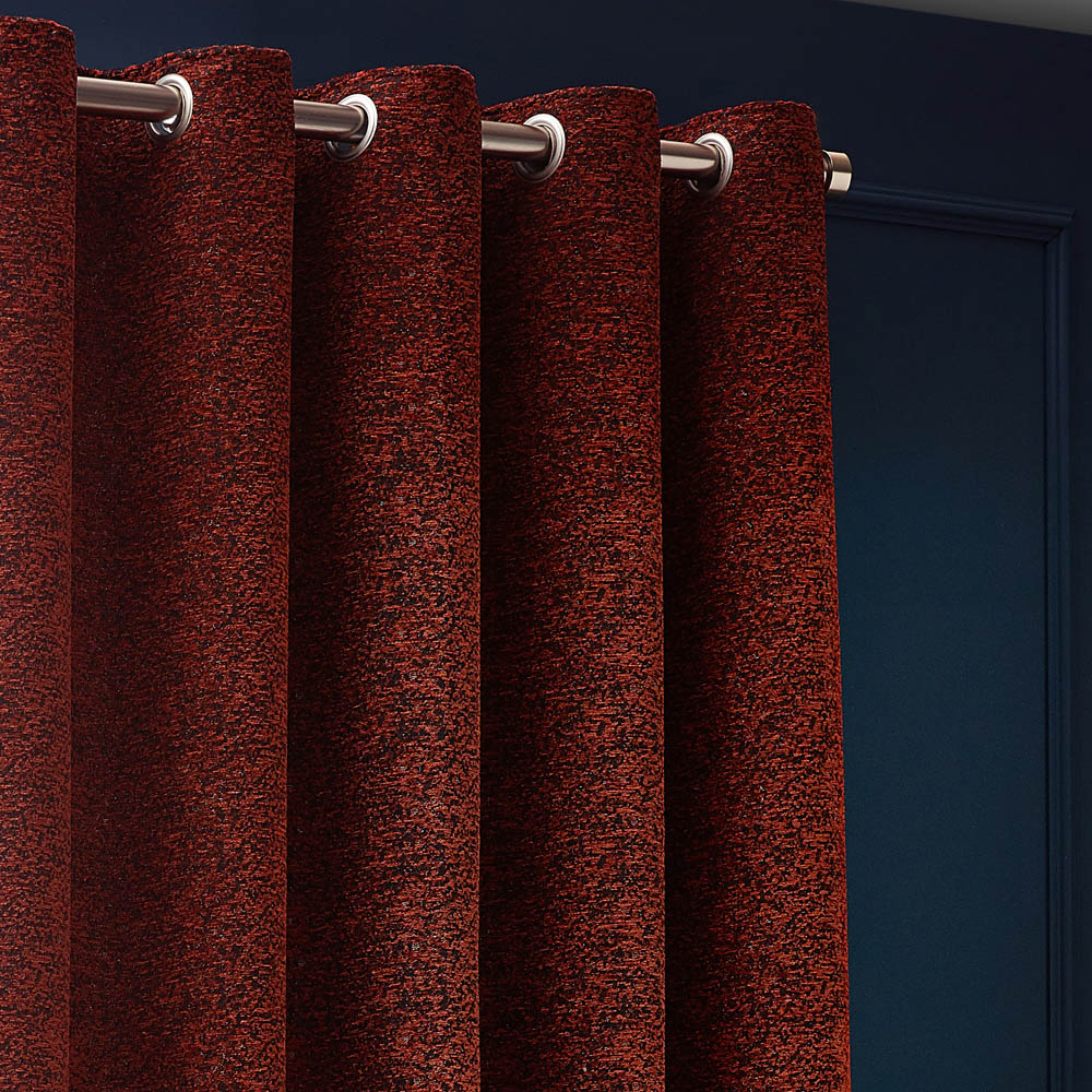Paoletti Galaxy Copper Chenille Eyelet Curtain 229 x 229cm Image 3