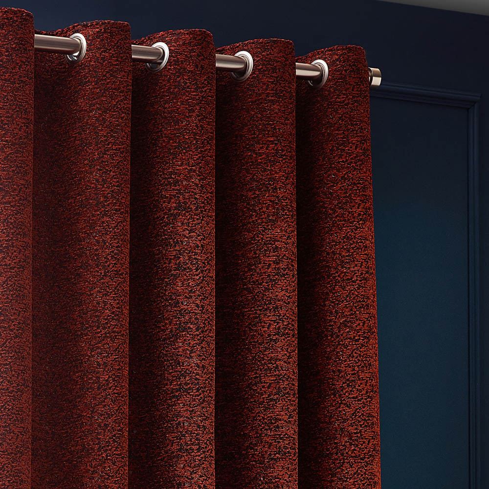 Paoletti Galaxy Copper Chenille Eyelet Curtain 229 x 229cm Image 3