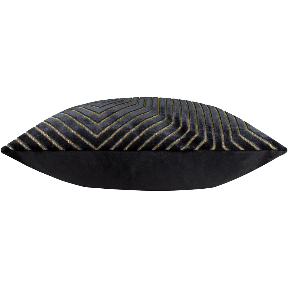 Paoletti Evoke Black Cut Velvet Cushion 55 x 55cm Image 4