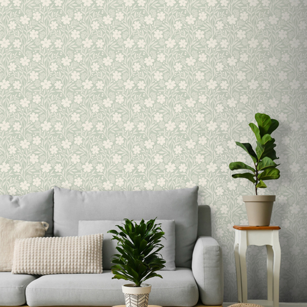 Arthouse Berry Floral Sage Wallpaper Image 3