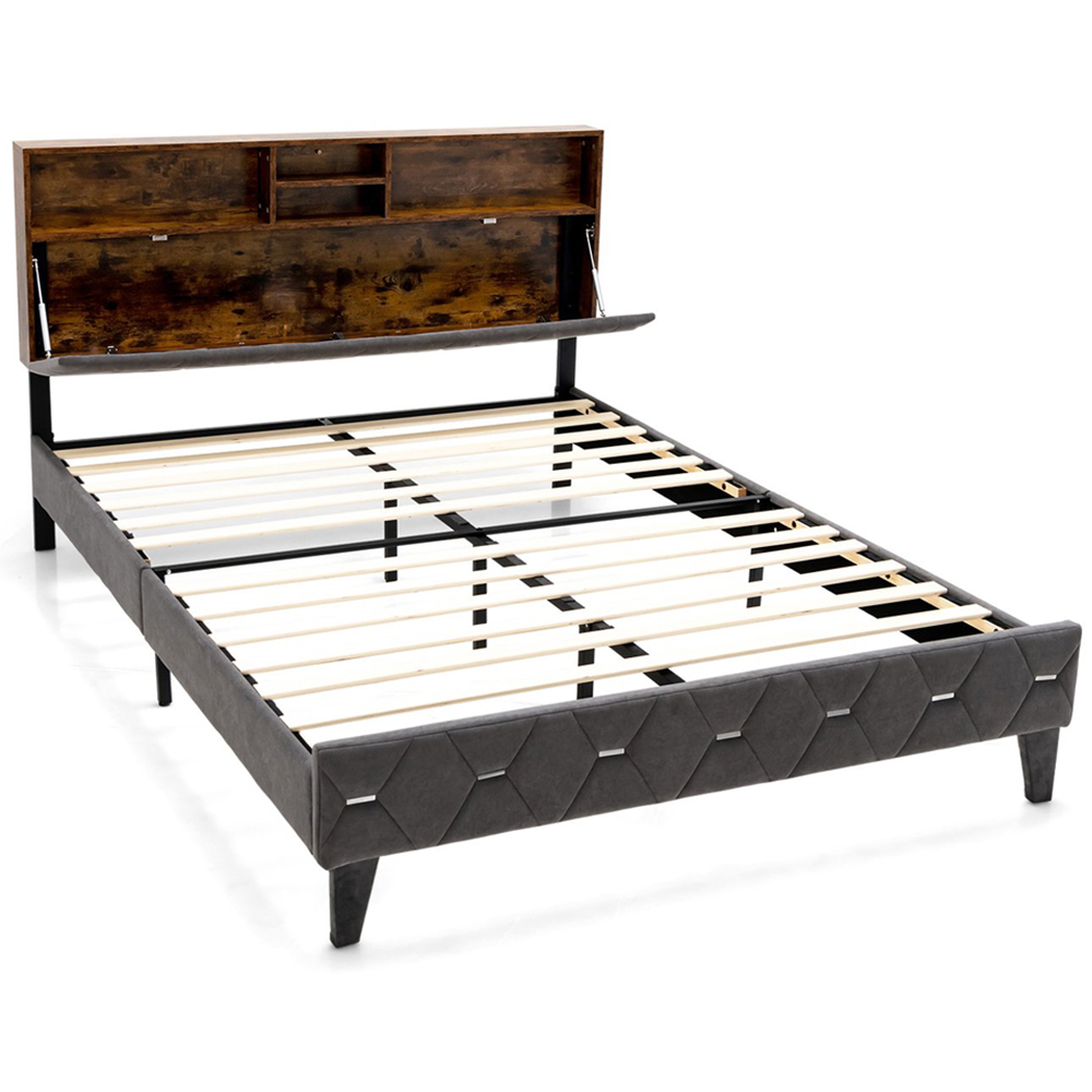 Costway Double Bed Frame with Headboard Image 2