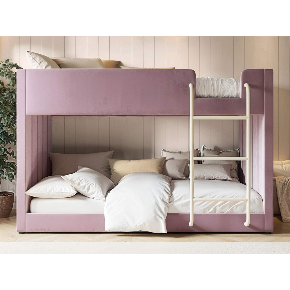Flair Eden Pink Velvet Bunk Bed Image 4