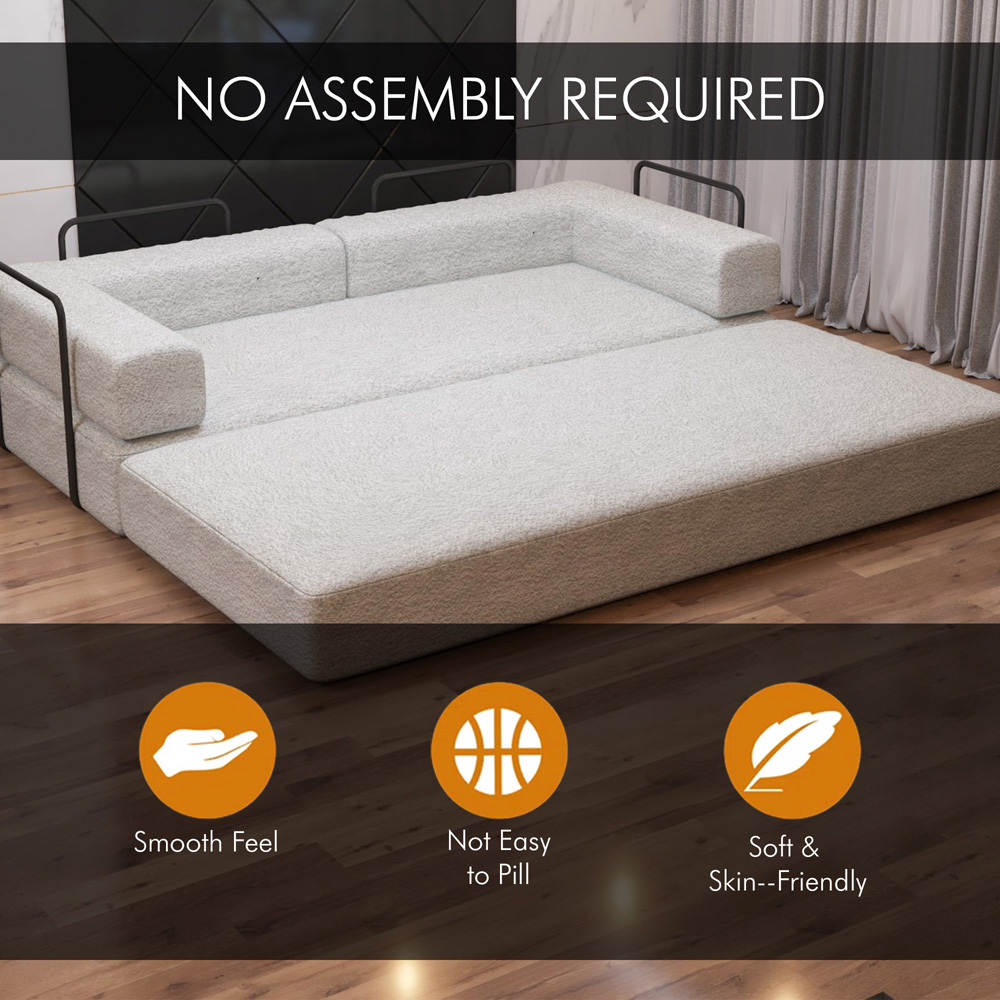 Sliding Wardrobes 4U 3 Seater Camel Larry Fabric Sofa Bed Image 8