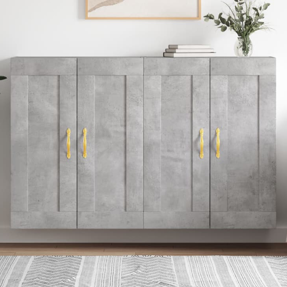 vidaXL 2 Door Concrete Grey Wall Mounted Cabinet 2 Pack Image 1