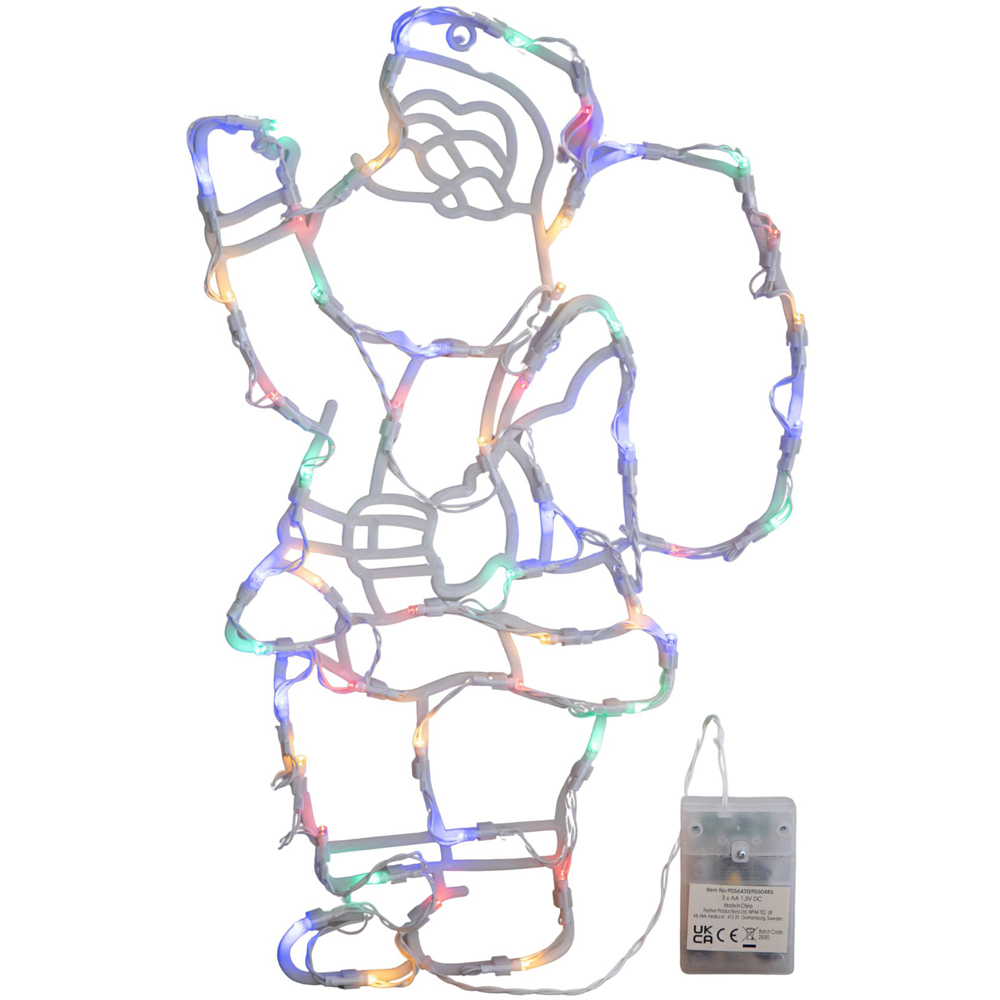 Samuel Alexander 50 Multicoloured LED Battery Powered Hanging Santa Christmas Decoration 44cm Image 8