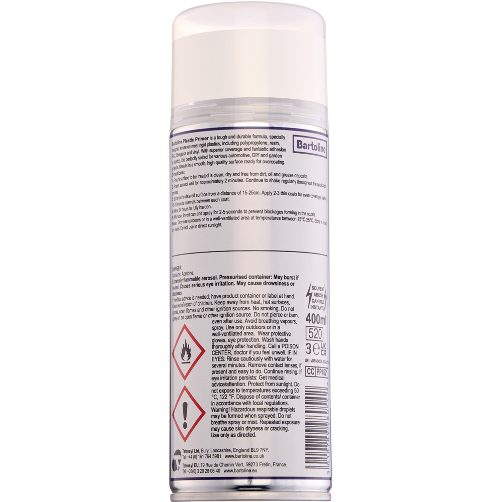 Bartoline White Plastic Primer 400ml Image 2