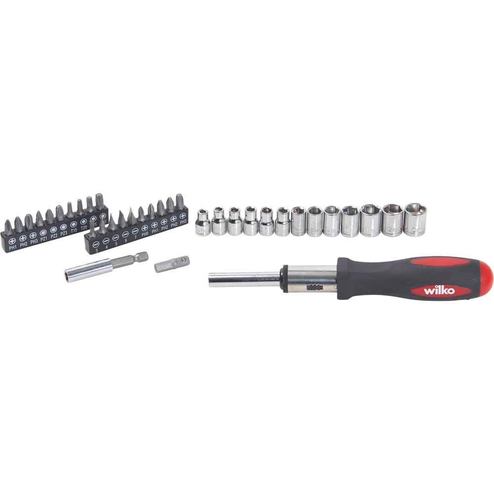 Wilko Ratchet Screwdriver and Socket Set 37 Piece Wilko