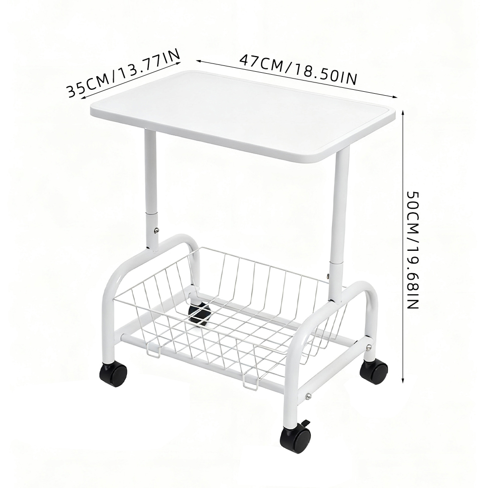 Living and Home White Side Table with Basket Image 8