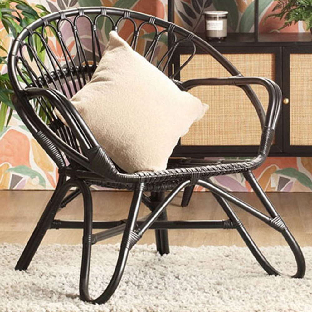 Desser Nordic Black Rattan Chair Image 1