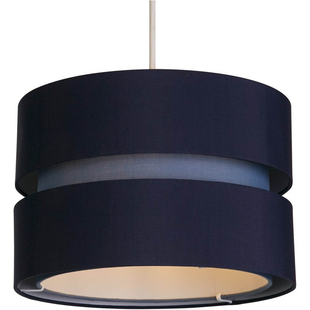 Lighting Collection Brea 2 Tier Navy Cotton Ceiling Shade Image 3