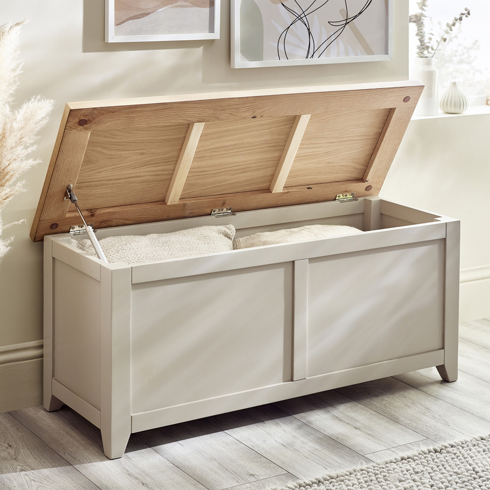 Julian Bowen Richmond Grey and Pale Oak Storage Bench Image 9